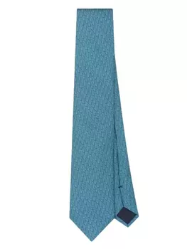 Corneliani шелковый галстук с жаккардовым узором, синий