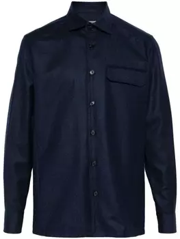 Corneliani шерстяная рубашка, синий