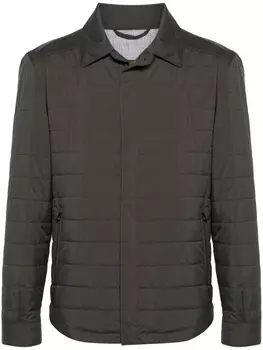 Corneliani стеганая куртка на кнопках, серый