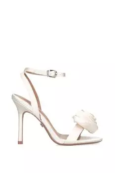 'Corsage Sandal 100' Атласные туфли на каблуке Carvela, белый