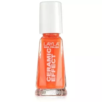 Cosmetics 1243R23-109 Лак для ногтей с керамическим эффектом - флуоресцентный оранжевый 0,01 л, Layla