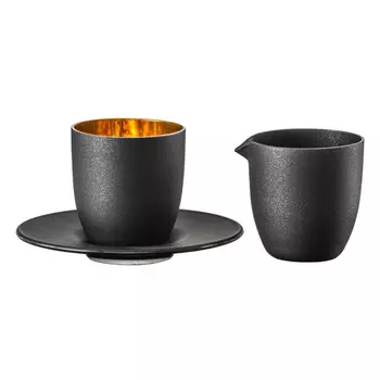 Cosmo, черное золото, бокал Affogato al oro с набором кувшинов, 2 предмета Eisch, золотой/черный/прозрачный