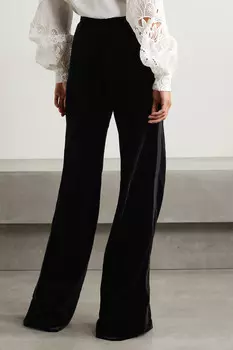 COSTARELLOS широкие брюки Juleen из хлопкового бархата, черный