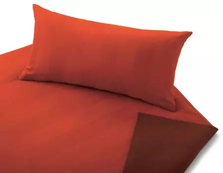 Cotonea Organic Fine Beaver Satin Двусторонний комплект постельного белья тандем Цвет Оранжевый/Какао i448 Размер 155x220 + 80x80 см