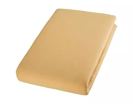 Cotonea органическая простыня двойная трикотажная перемычка высота до макс. 30см цвет бисквит-I165 размер 140x220 см.