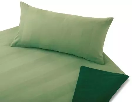 Cotonea, органический тонкий бобровый атлас, двусторонняя наволочка из постельного белья-тандем, одноцветный, мох/сосна i445, размер 40x80 см