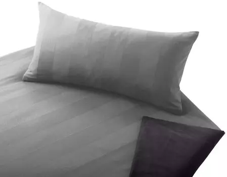 Cotonea, органический тонкий бобровый атлас, двусторонняя наволочка из постельного белья-тандем, одноцветный платиновый/антрацитовый i451, размер 40x80 см