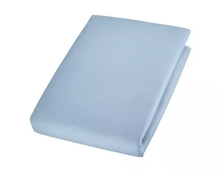 Cotonea органический трикотаж приталенный лист высотой до 18см цвет жемчужно-синий-I195 размер 80х200 см