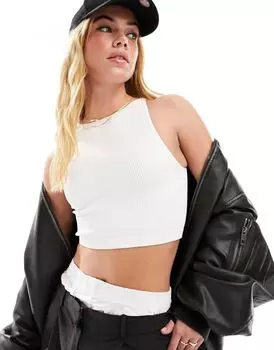 Cotton On – белый бесшовный топ без рукавов с высоким воротником Cotton:On