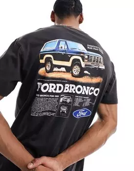 Cotton On — черная футболка свободного кроя с графикой Ford Bronco Cotton:On