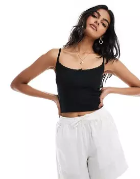 Cotton:On Черная майка Cotton On annabelle с розеткой