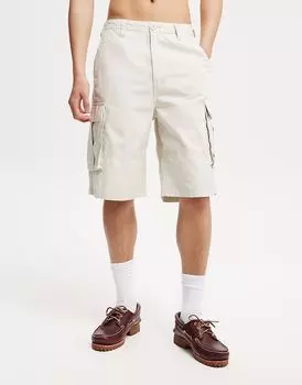 Cotton:On Мешковатые шорты-карго из саржи цвета камня