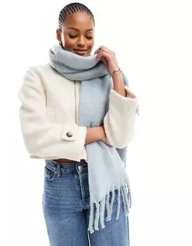 Cotton On – Phoebe – Шарф с начесом в цвете Delphie Blue с бахромой Cotton:On