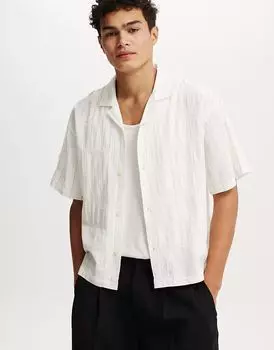 Cotton:On рубашка с короткими рукавами в клетку белого цвета