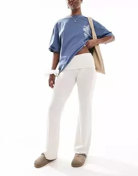 Cotton On - Sleep Recovery - брюки для отдыха в кремовом меланжевом цвете с отворотом на поясе Cotton:On