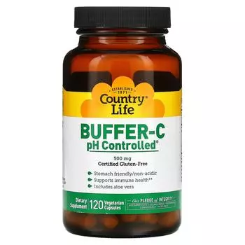 Country Life Буферизованный витамин C с контролем pH 500 мг 120 капсул на растительной основе