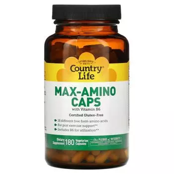 Country Life Max-Amino в капсулах с витамином B6 180 вегетарианских капсул