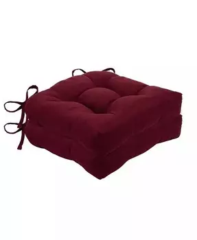 Country Living Плюшевые однотонные двусторонние подушки для стула в деревенском доме с прочными завязками - Лен - 2 шт Kate Aurora, бежевый