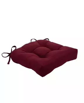 Country Living Плюшевые однотонные двусторонние подушки для стула в деревенском стиле с прочными завязками - Лен - 1 шт Kate Aurora, зеленый