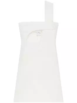Courrges атласное платье с вырезами, белый