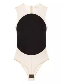 Courrges боди асимметричного кроя, черный