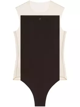 Courrges боди Illusion, коричневый