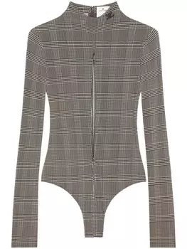 Courrges боди в клетку Prince of Wales, черный