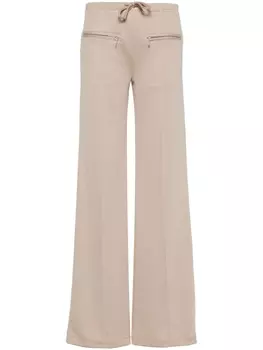 Courrges брюки с нашивкой-логотипом, нейтральный цвет