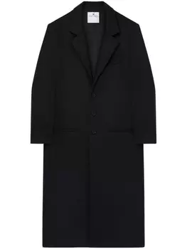 Courrges длинное пальто строгого кроя, черный