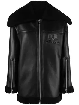 Courrges дубленка оверсайз, черный