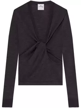 Courrges джемпер с драпировкой, серый