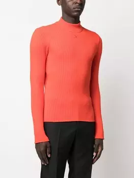 Courrges джемпер в рубчик, красный