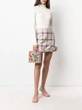 Courrges джемпер в рубчик с логотипом, нейтральный цвет