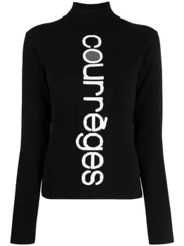 Courrges джемпер вязки интарсия, черный