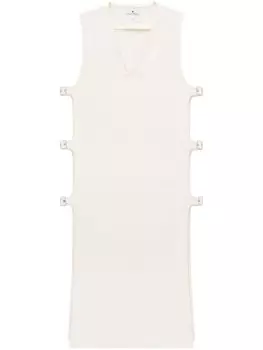 Courrges джинсовое платье с пряжками, нейтральный цвет