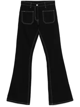 Courrges джинсы bootcut с декоративной строчкой, черный