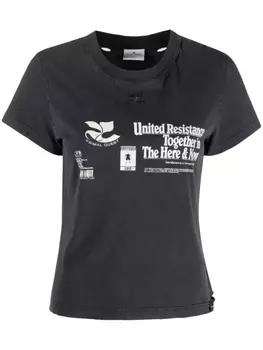 Courrges футболка Resistance Destroyed, серый