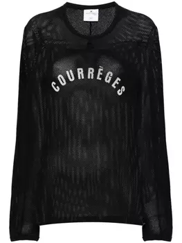 Courrges футболка с логотипом, черный
