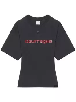 Courrges футболка с принтом, серый