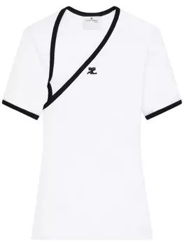 Courrges футболка Slash Contrast, белый