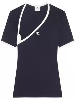 Courrges футболка Slash Contrast, черный