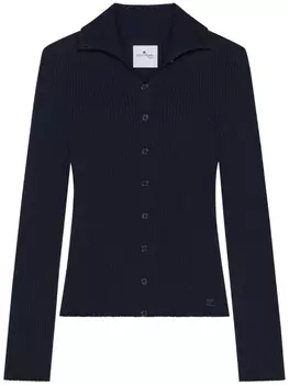 Courrges кардиган в рубчик, синий