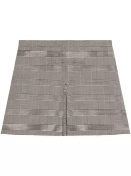 Courrges клетчатая мини-юбка А-силуэта, белый