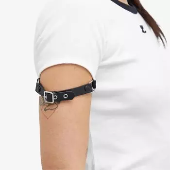 Courrges Контрастная футболка с пряжкой, белый