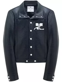 Courrges куртка-рубашка из искусственной кожи, синий