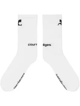 Courrges носки с логотипом, белый