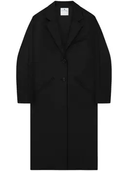 Courrges пальто Cocoon с логотипом, черный