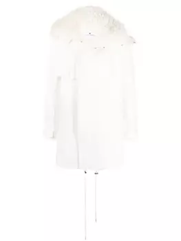 Courrges пальто с искусственным мехом, белый