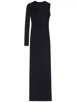 Courrges платье макси в рубчик, черный