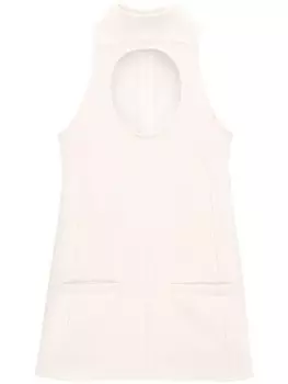 Courrges платье мини Circle с вырезом, нейтральный цвет
